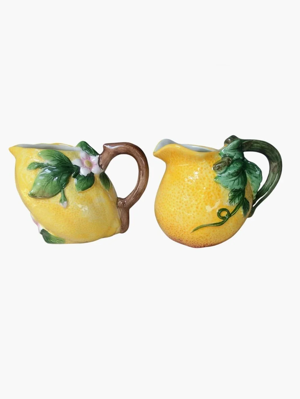 Lemon Collection by Ruby Corner Lemon Shaped Ceramic Creamer Pitchers